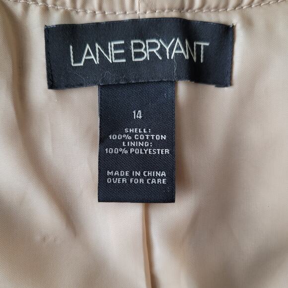 Lane Bryant Cotton Jacquard Button Front Scroll Print Vest Size 14 Tan Boho Chic - Picture 9 of 11